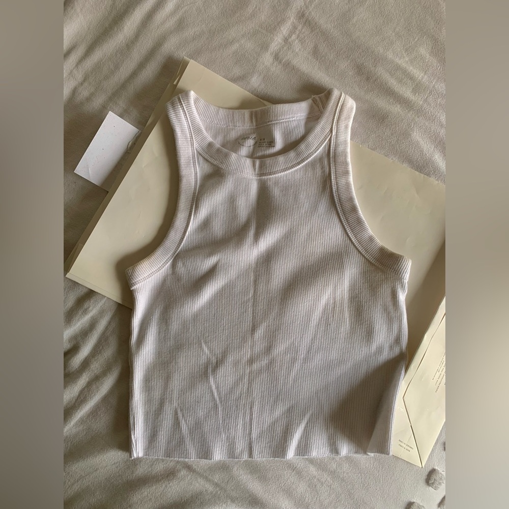 White Ribbed Tank